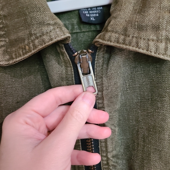 Two Star Dog Hemp Full Zip Green Jacket In Size XL - Picture 2 of 16